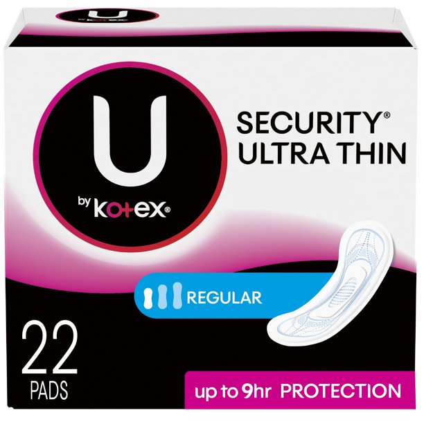 Kotex ultra delgadas almohadillas regulares 22ct