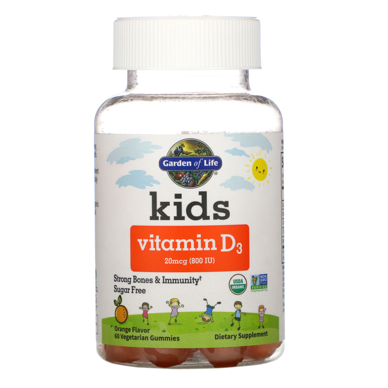 Jardín de vida para niños Vitamina D3 Gomme de naranja