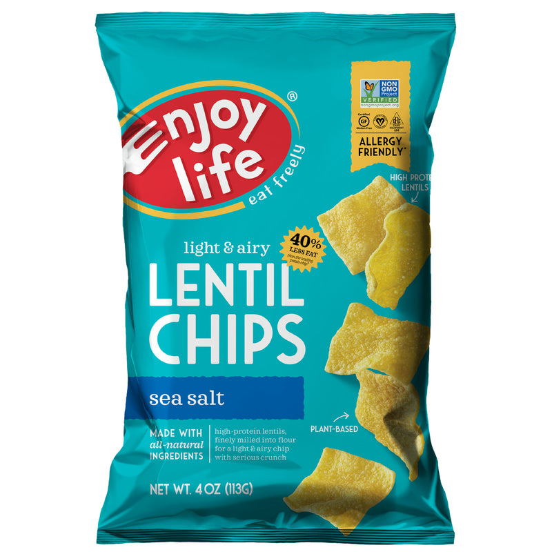 Enjoy Life Sea Salt Lentil Chips, Dairy Free Chips , 4 oz