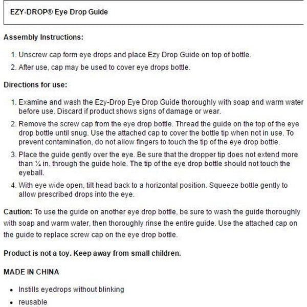 Guía de Flents Ezy-Drop y Copa de Eyewash