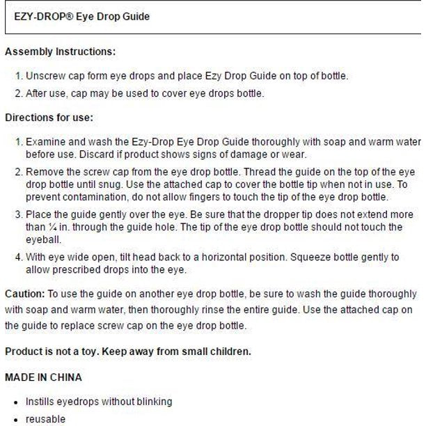 Guía de Flents Ezy-Drop y Copa de Eyewash