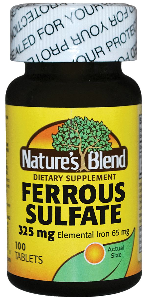 Nature Blend ferrosa sulfato de 325 mg tabletas