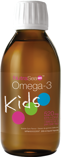 NutraSea Kids Liquid Omega 3 Vitamin D Blubble Gum