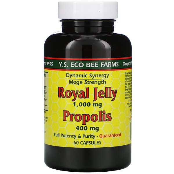 Y.S. Eco Bee Farms Royal Jelly Propolis 400 mg Cápsulas