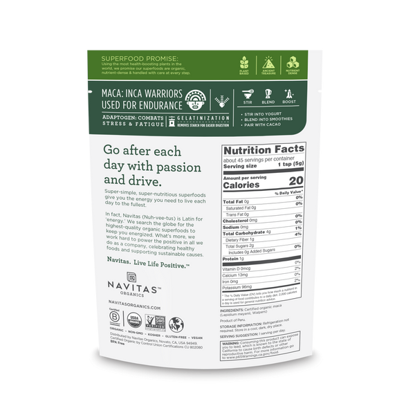 Navitas Organics Maca Gelatinized Powder 8 oz