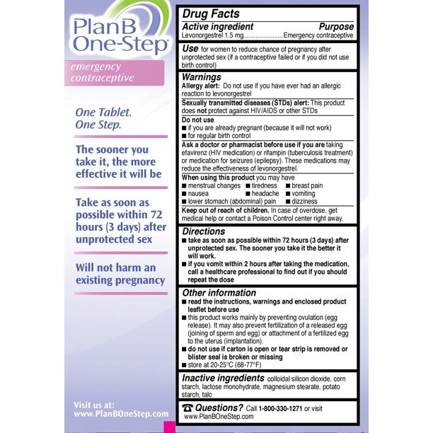 Plan B One Step 1.5 mg Tablet