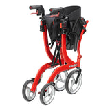 Drive Medical Nitro Duet Dual Función Transporte silla de ruedas y caminante rodante, rojo