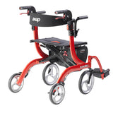 Drive Medical Nitro Duet Dual Función Transporte silla de ruedas y caminante rodante, rojo