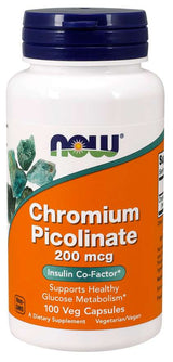 Ahora cromo picolinate 200 mcg 100 cápsulas vegetales