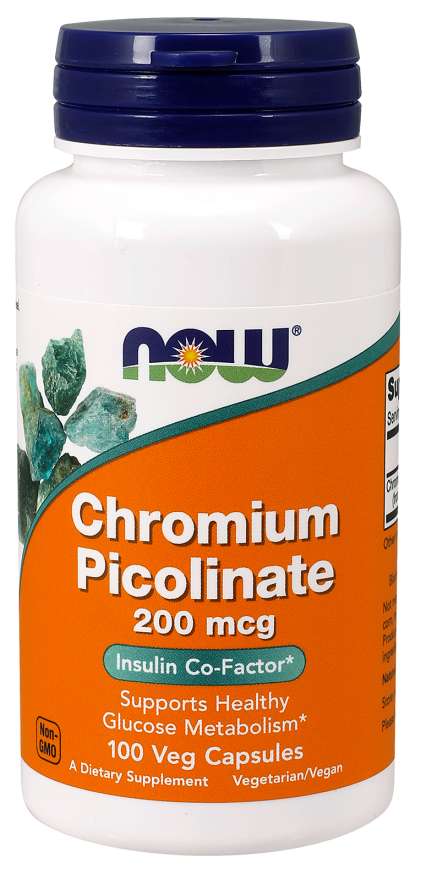 Ahora cromo picolinate 200 mcg 100 cápsulas vegetales