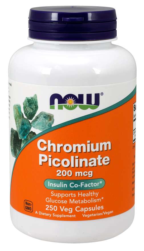 Ahora cromo picolinate 200 mcg 100 cápsulas vegetales