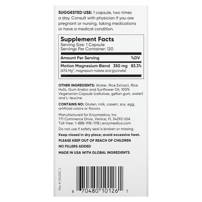 Enzymedica Magesium Movimiento 120 cápsulas