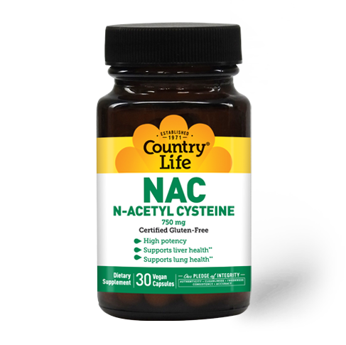 Country Life NAC 750 mg N-Acetyl Cysteine 60 Capsules