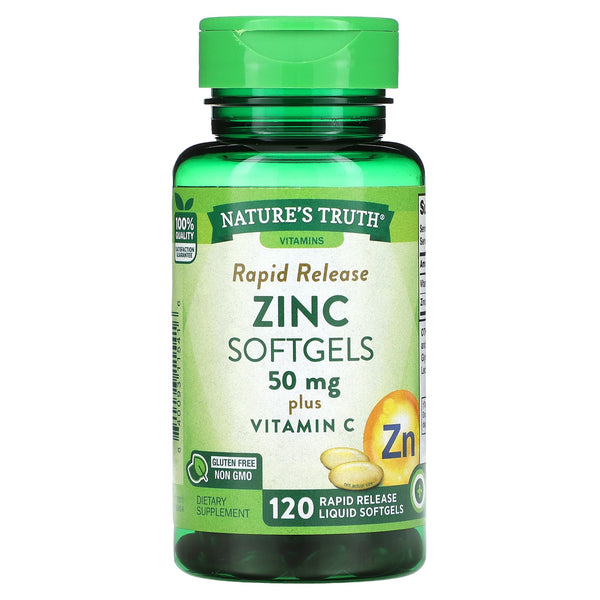 Nature's Truth Zinc with Vitamin C 50mg 120 Softgels