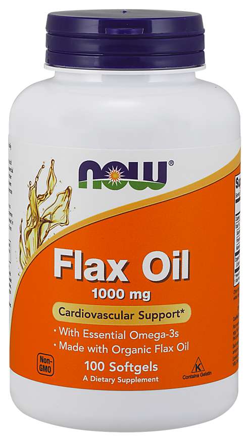 Now Flax Oil Organic 1000mg Softgels