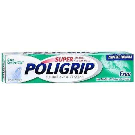 Super Poligrip Fórmula original Fórmula Free Denture Adhesive Cream 2.4oz