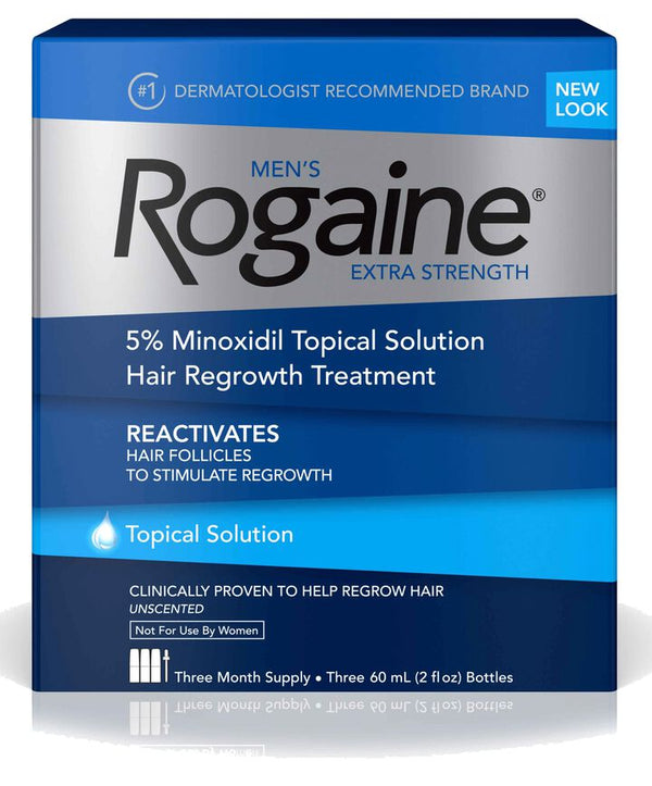 Rogaine Men's 5% Minoxidil Solución 2oz 3 botellas