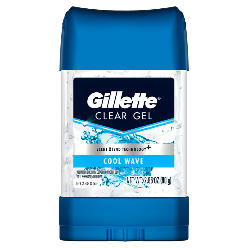 Gillette Cool Wave Clear Gel Antniperspirante y desodorante de hombres 2.85 oz