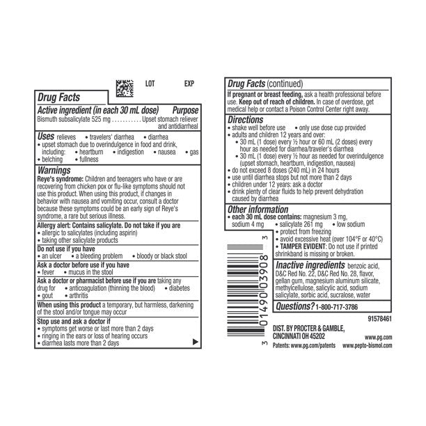 Pepto bismol molesto líquido original