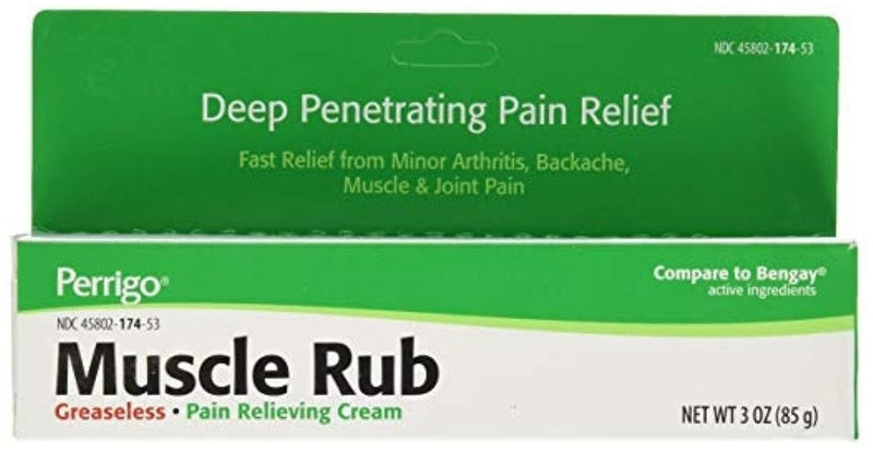 Perrigo Muscle Rub, crema para aliviar el dolor, extra, 3 oz