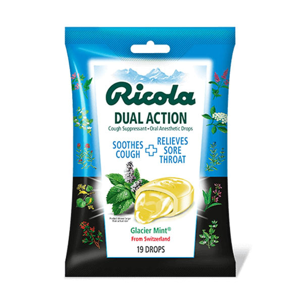 Ricola Extra Strength Cough Suppressant Drops, Glacier Mint, 19 Drops