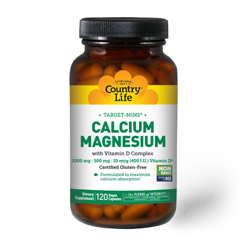 Country Life Calcium Magnesio 120 tabletas de verduras