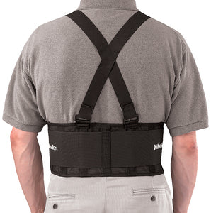 Mueller Back Support With Suspenders Black