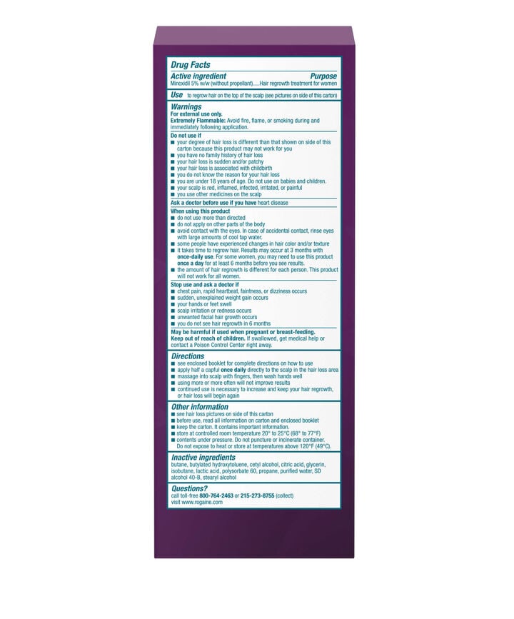 Espuma sin perfume de Rogaine Women 5% Minoxidil