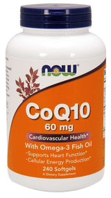 Ahora CoQ10 60mg con omega-3 120 Softgels