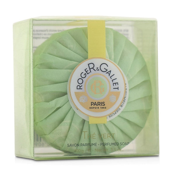 Roger & Gallet Thé jabón de barra perfumada vert para unisex, 3.5 onzas
