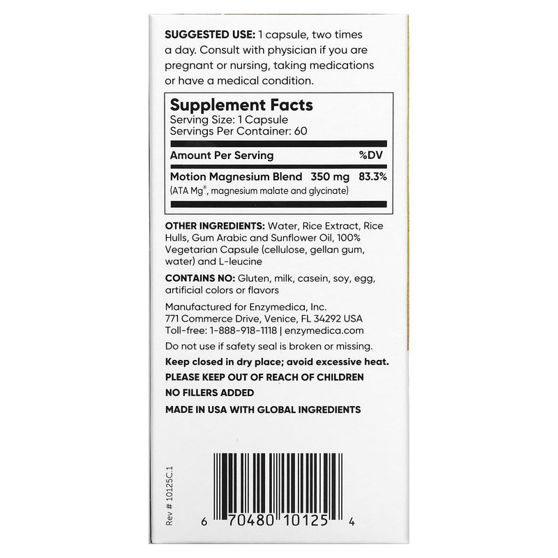 Enzymedica Magnesium Motion 60 Capsules