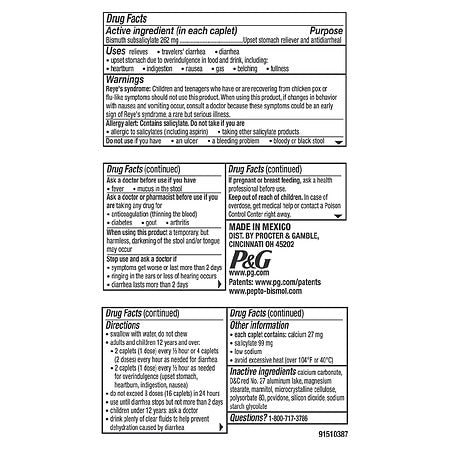 Pepto Bismol 5 Symptom Digestive Relief 24 Caplets