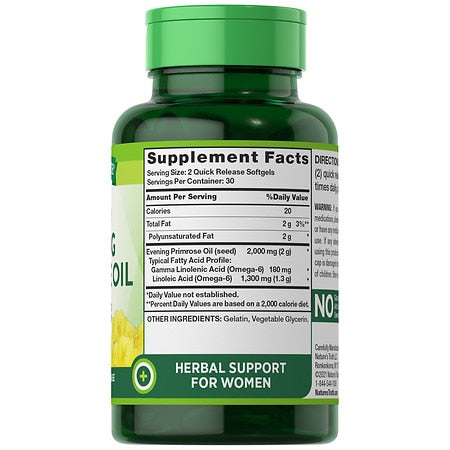 Nature's Truth Cold Pressed Evening Primrose Oil 1000mg 60 Softgels