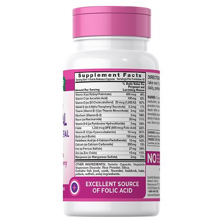La verdad de la naturaleza vitamina prenatal y fórmula mineral 60 cápsulas
