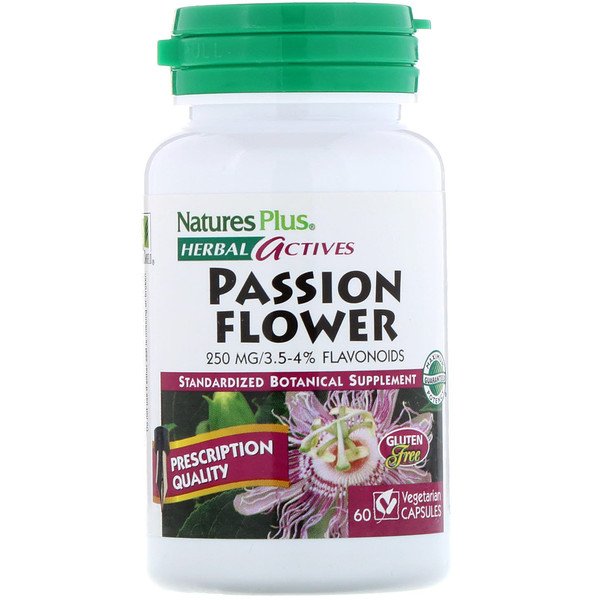 Nature's Plus Herbal Actives Passion Flower 250 mg Vegetable Capsules