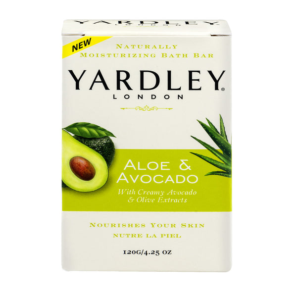 Barra de baño hidratante de Yardley London, aloe fresco con esencia de pepino, barra de 4.25 oz