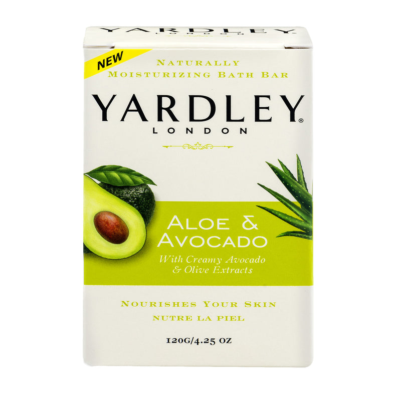 Yardley London Moisturizing Bath Bar, Fresh Aloe with Cucumber Essence, 4.25 Oz Bar