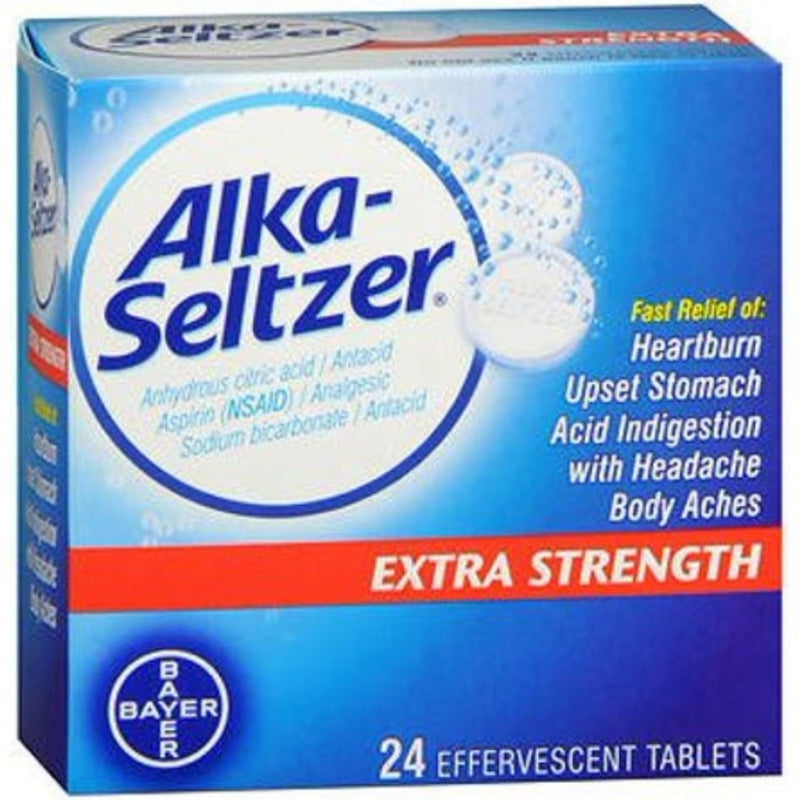 Alka-seltzer efervescent extra fuerza 24 ea