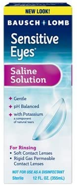 Ojos sensibles de Bausch & Lomb Solución salina 12 Fl oz