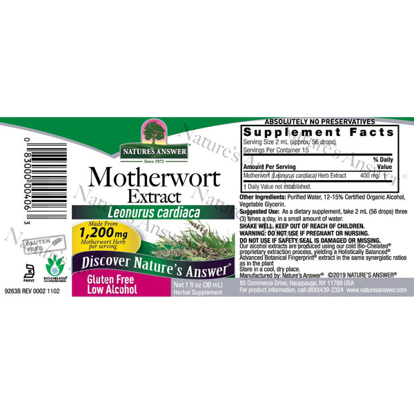 NATURES ANSWER MOTHERWORT EXTRACT 1 Oz