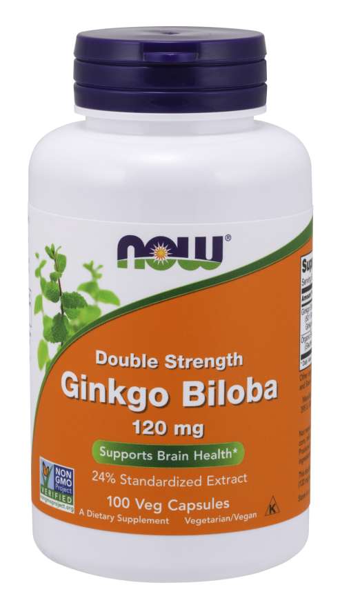 Now Ginkgo Biloba 120mg 100 Vegetable Capsules
