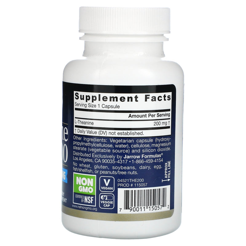 Jarrow Formulas Theanine 200Mg Vegetable Capsules
