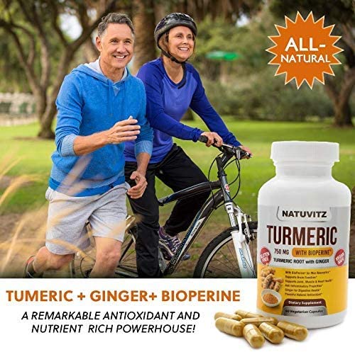 Natuvitz Turmeric 750mg With Bioperine Vegetarian Capsules