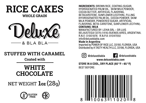 Pastel de arroz de lujo chocolate blanco 1oz