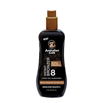Australian Gold Sunscreen Spray Gel with instant bronzer - SPF 8