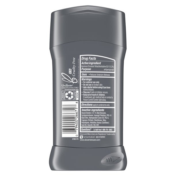 Dove Men+Care Antiperspirant Deodorant Stick Clean Comfort 2.7 oz