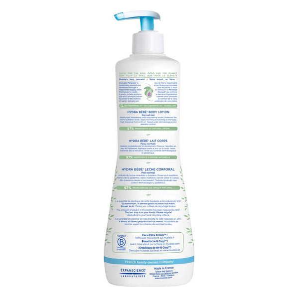 Mustela Hydra Bebe Body Lotion, Daily Moisturizing Baby Lotion for Normal Skin. 300 ml