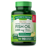 Vitaminas Nature Vitaminas Aceite de pescado inodoro 1000 mg de limón 110 Softgels