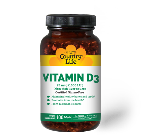 Country Life Vitamin D3 1000 I.U. 100 Softgels