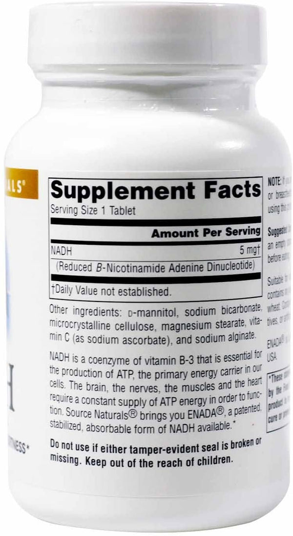 Source Naturals ENADA NADH 5 Mg 60 Tablets